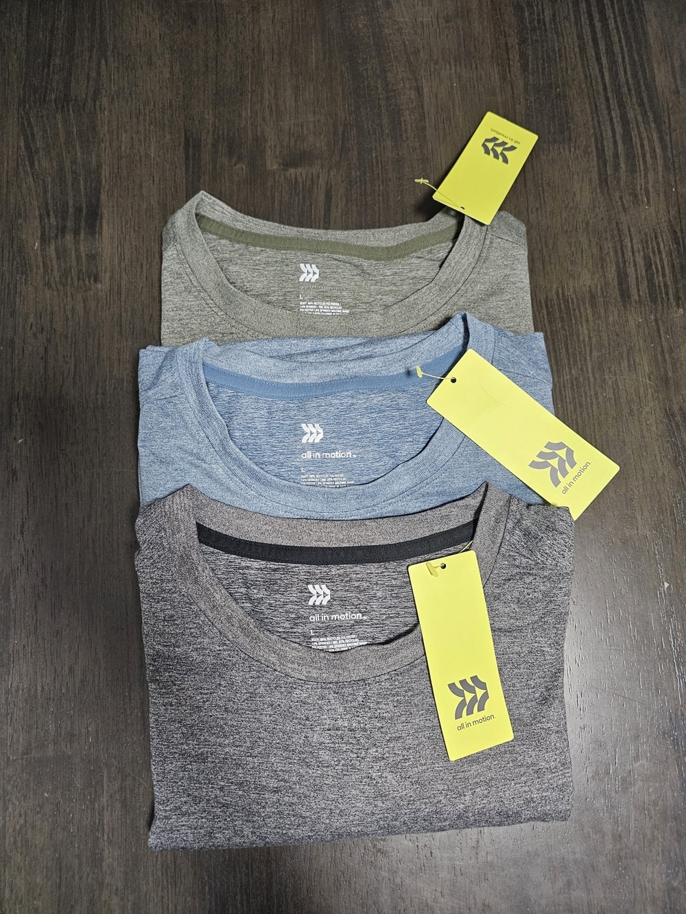 all in motion Men’s Short Sleeve Crew Pack - Gray, Blue, Olive